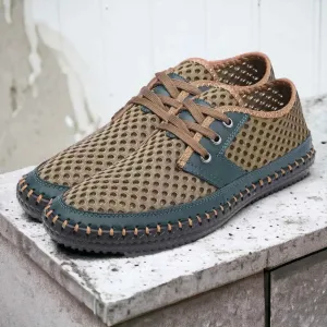 Black Green Men's Casual Shoes Breathable Loafers Soft Comfortable Flats