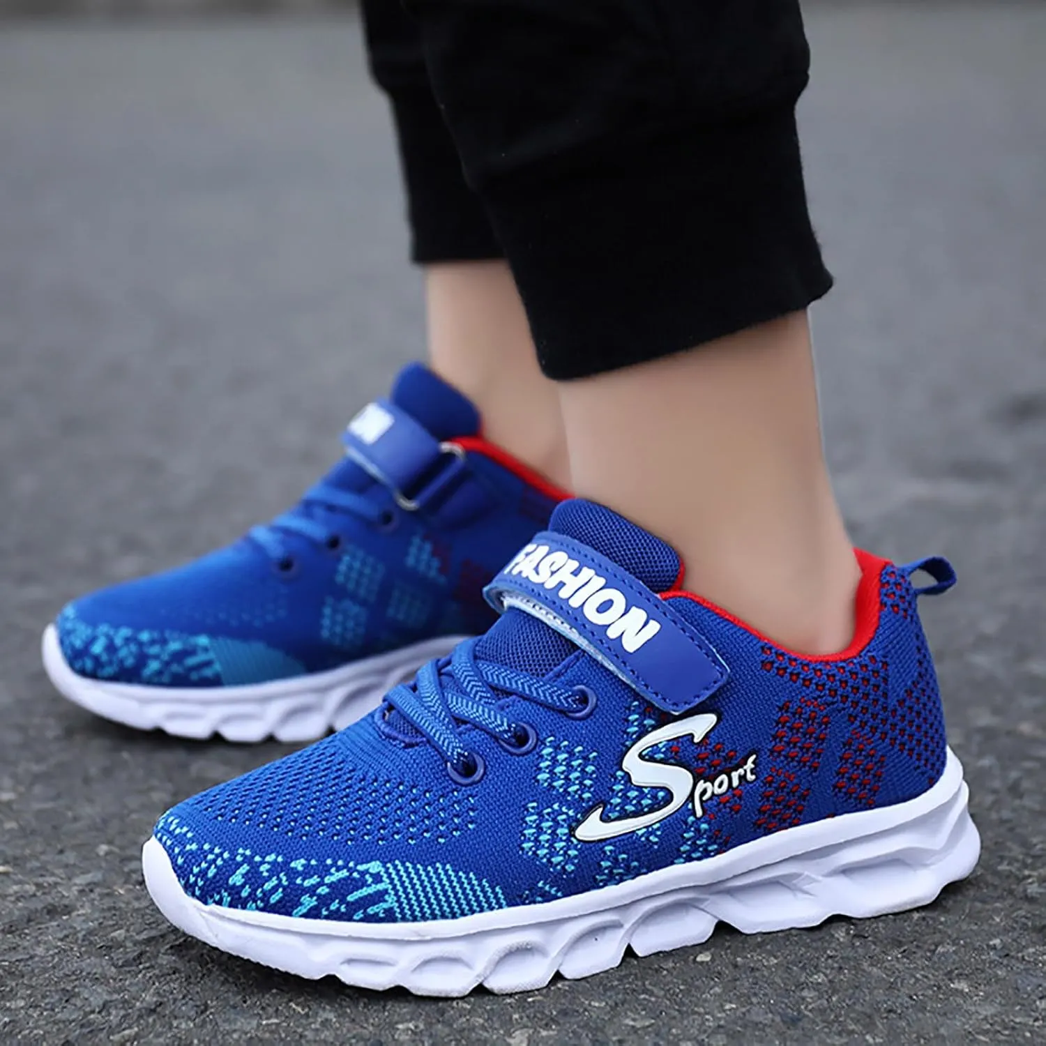 Boy's Casual Wide Sporty Shoes Tennis Kids Athletic Breathable Running Lightweight Sneakers Mesh Footwear Boys