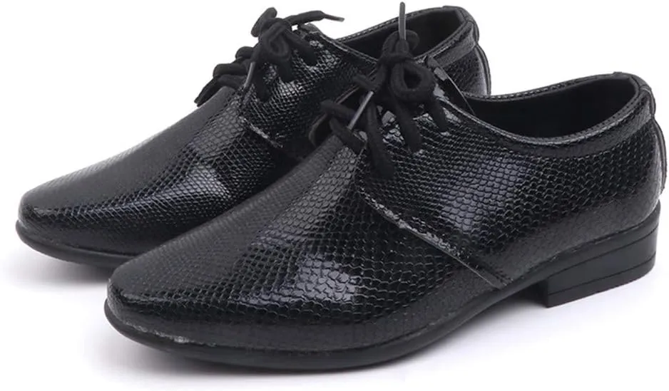 Boys Derb?? Leather Dress Shoes Pointed Toe Oxford L??ce Up Part?? Performance Prom British Style Footwear for Kids