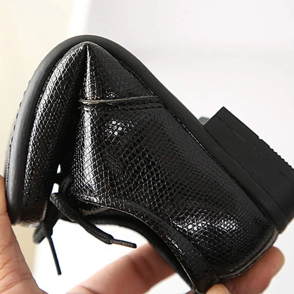 Boys Derb?? Leather Dress Shoes Pointed Toe Oxford L??ce Up Part?? Performance Prom British Style Footwear for Kids