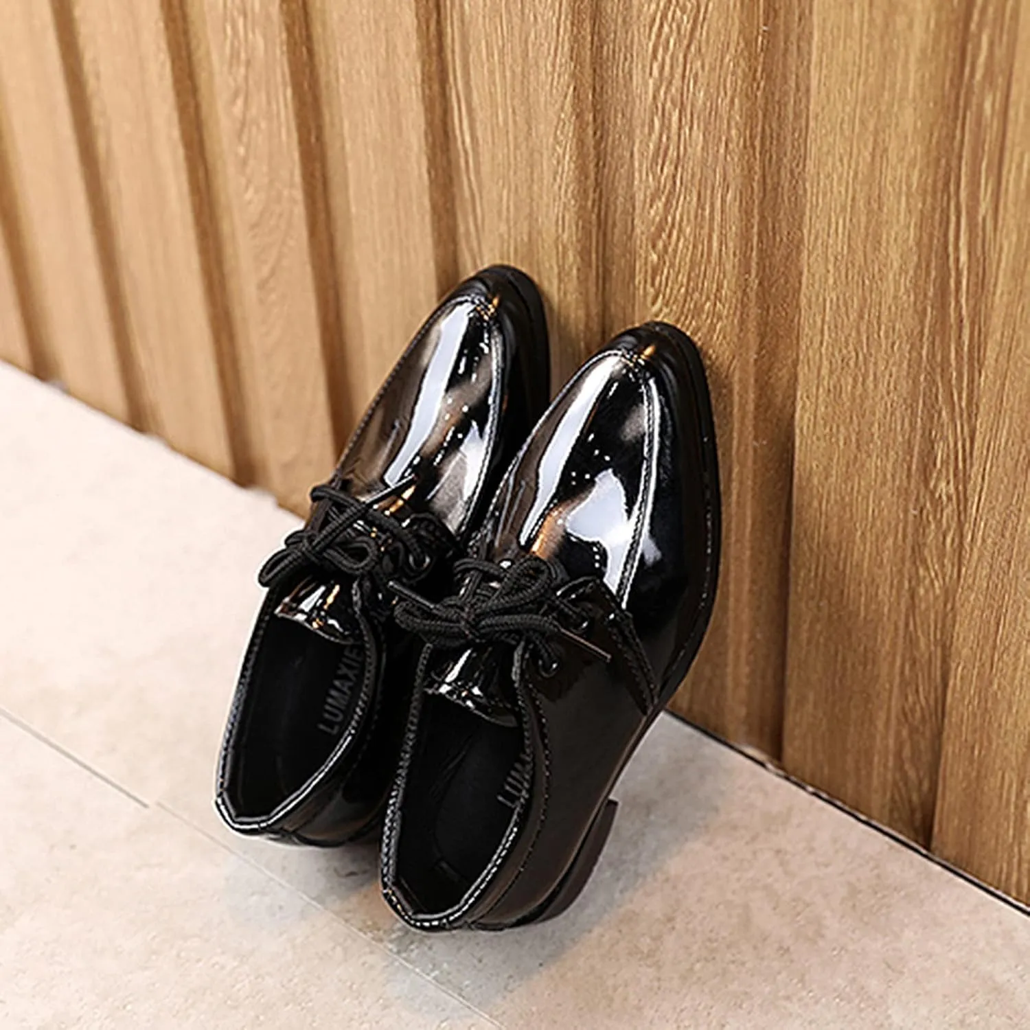 Boys Formal Dress Shoes Lace-up Wedding Footwear School ??niform Shoes Comfort Loafer Flat?? ??xford Dress Shoes