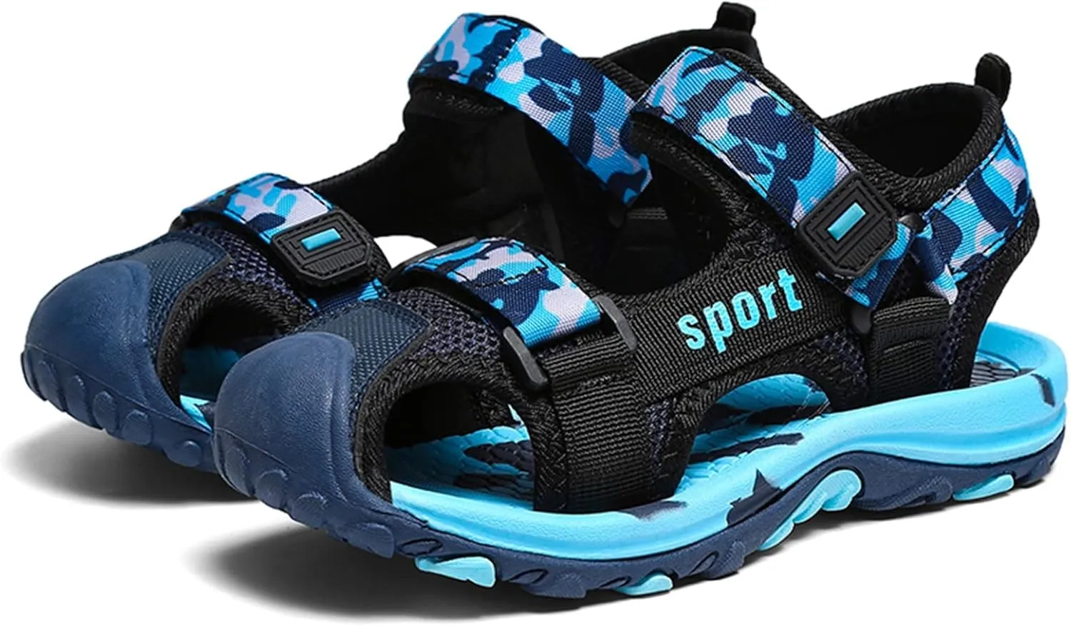 Boys Hiking Sandals Camouflage Closed-Toe Outdoor Athletic Sport Beach Casual Sandals for Kid Memory Foam Shoe