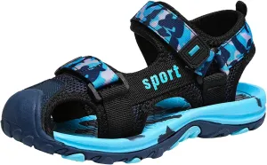 Boys Hiking Sandals Camouflage Closed-Toe Outdoor Athletic Sport Beach Casual Sandals for Kid Memory Foam Shoe
