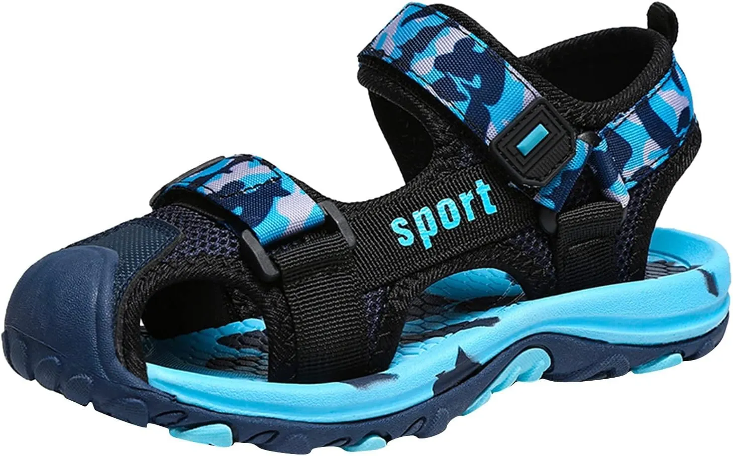 Boys Hiking Sandals Camouflage Closed-Toe Outdoor Athletic Sport Beach Casual Sandals for Kid Memory Foam Shoe
