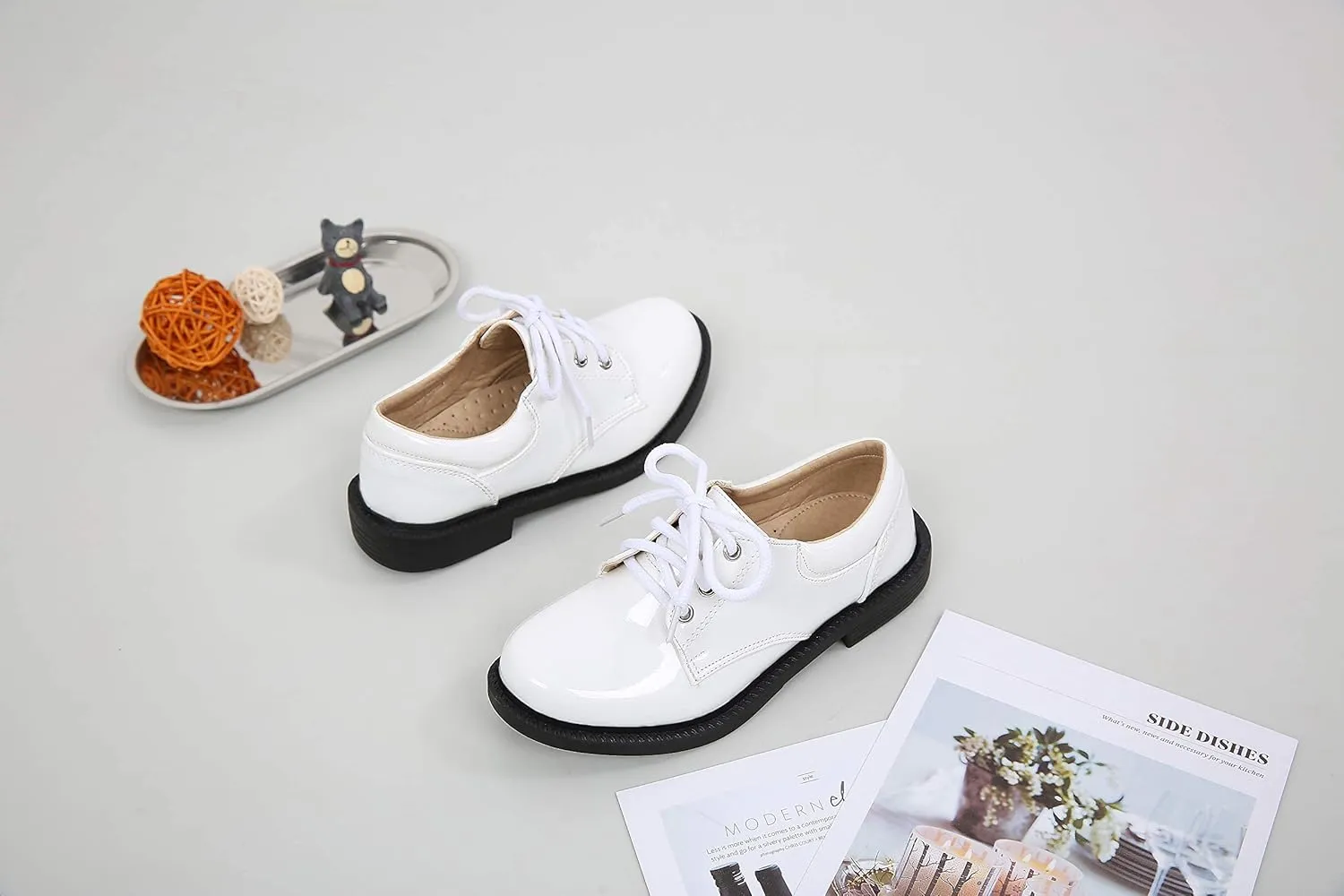 Boys Patent Leather College Uniform Shoes Comfortable Oxford Party Dress Shoes