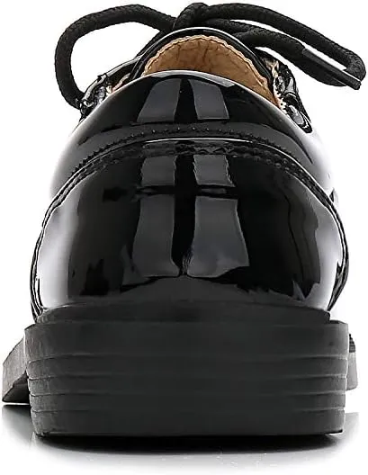 Boys Patent Leather College Uniform Shoes Comfortable Oxford Party Dress Shoes