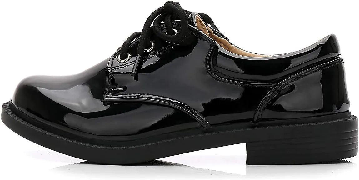 Boys Patent Leather College Uniform Shoes Comfortable Oxford Party Dress Shoes