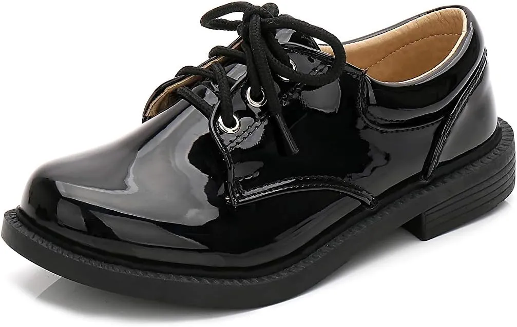 Boys Patent Leather College Uniform Shoes Comfortable Oxford Party Dress Shoes