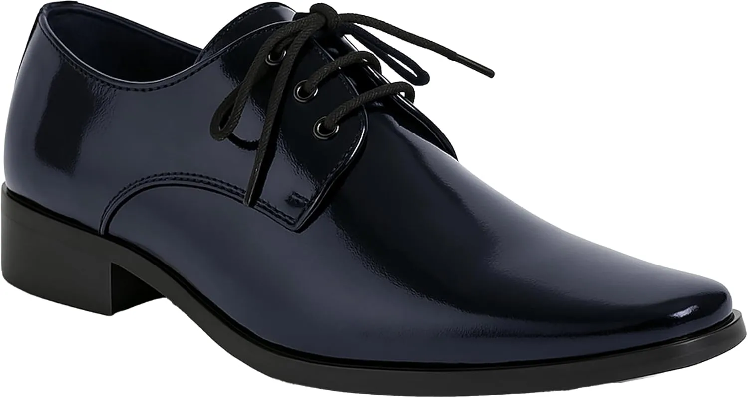 Boys Patent Leather Derby Shoes - Perfect for Weddings and Special Occasions