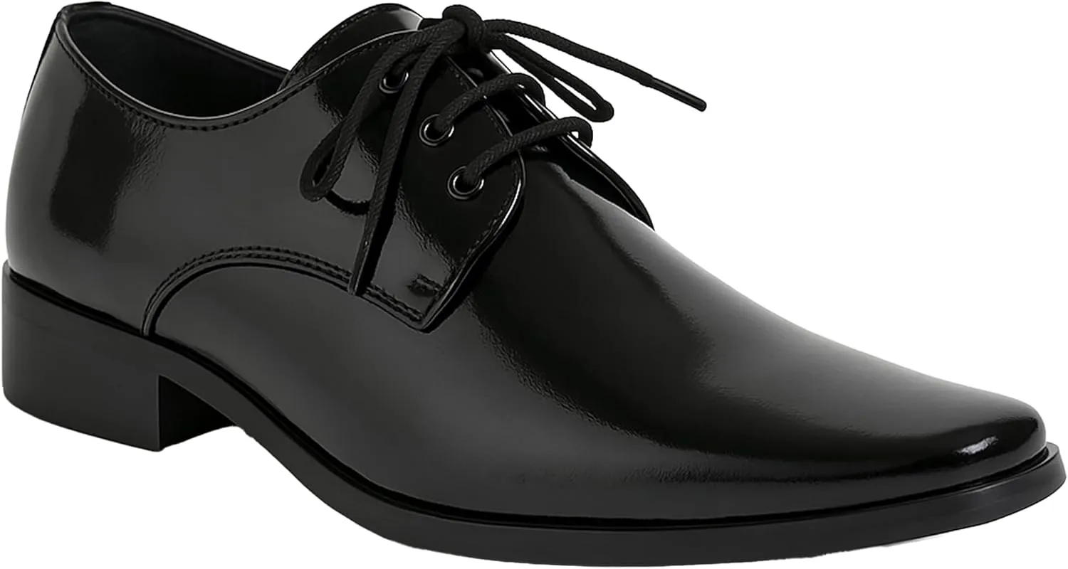 Boys Patent Leather Derby Shoes - Perfect for Weddings and Special Occasions