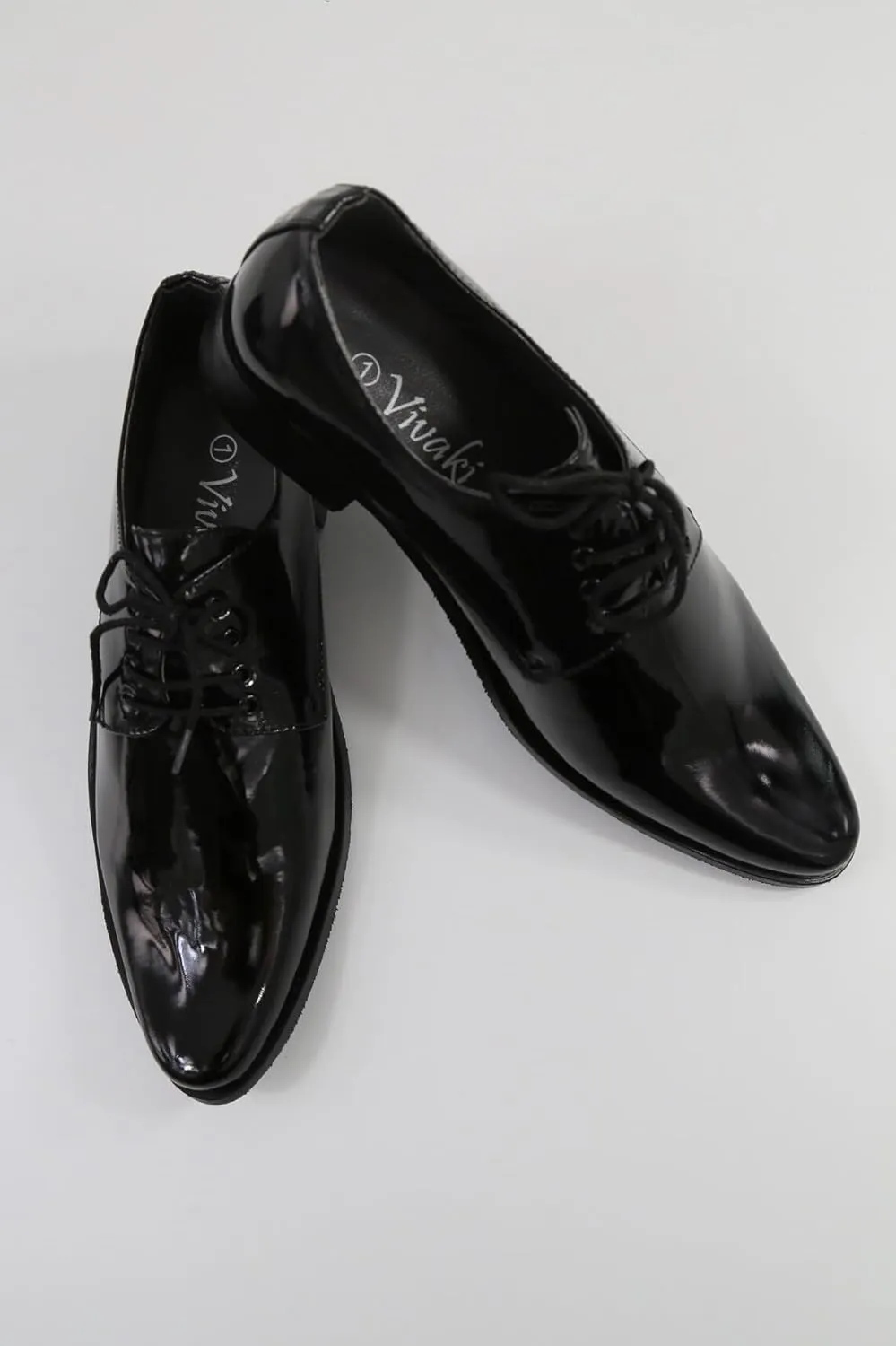 Boys Patent Leather Derby Shoes - Perfect for Weddings and Special Occasions