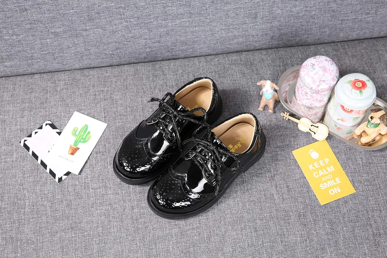 Boys Shiny Patent Leather School Uniform Shoes Comfortable Oxford Dress Shoes