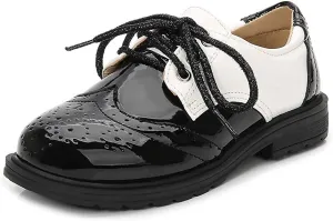 Boys Shiny Patent Leather School Uniform Shoes Comfortable Oxford Dress Shoes