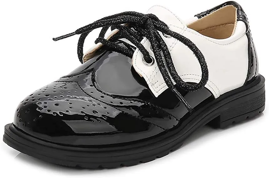Boys Shiny Patent Leather School Uniform Shoes Comfortable Oxford Dress Shoes