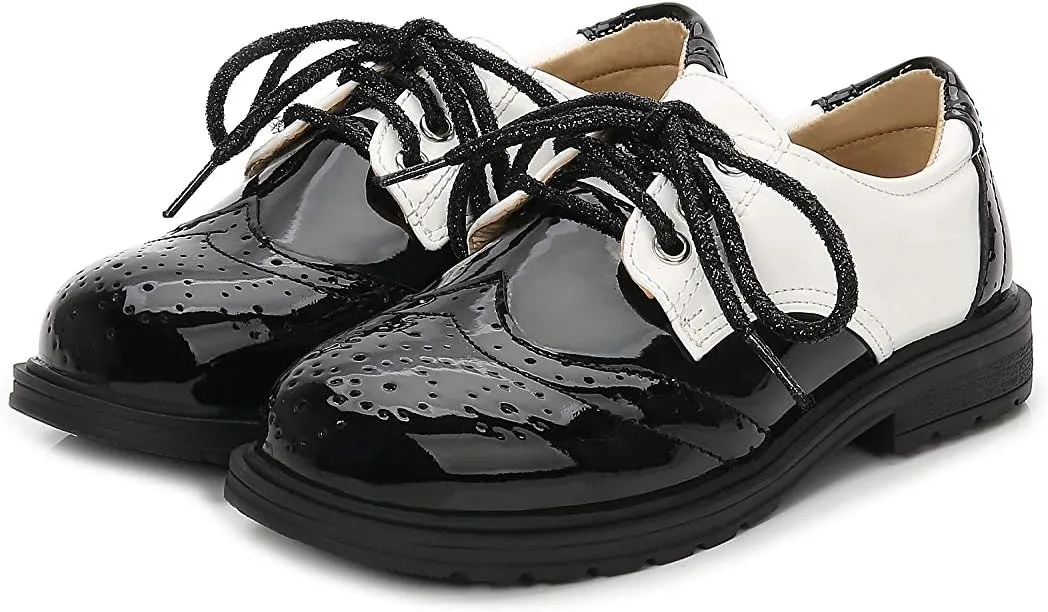 Boys Shiny Patent Leather School Uniform Shoes Comfortable Oxford Dress Shoes