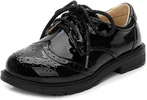 Boys Shiny Patent Leather School Uniform Shoes Comfortable Oxford Dress Shoes