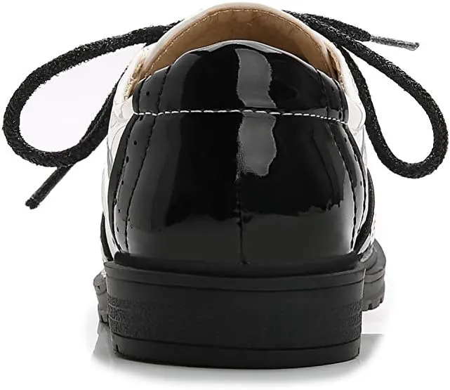Boys Shiny Patent Leather School Uniform Shoes Comfortable Oxford Dress Shoes
