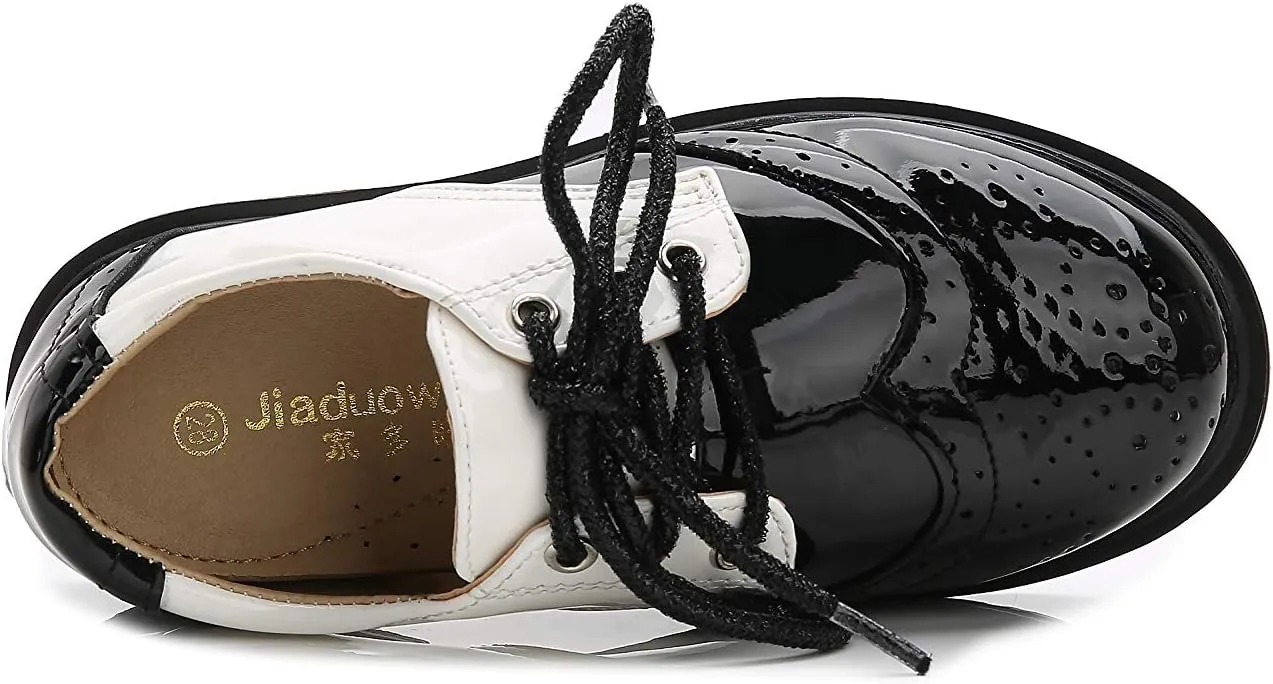 Boys Shiny Patent Leather School Uniform Shoes Comfortable Oxford Dress Shoes