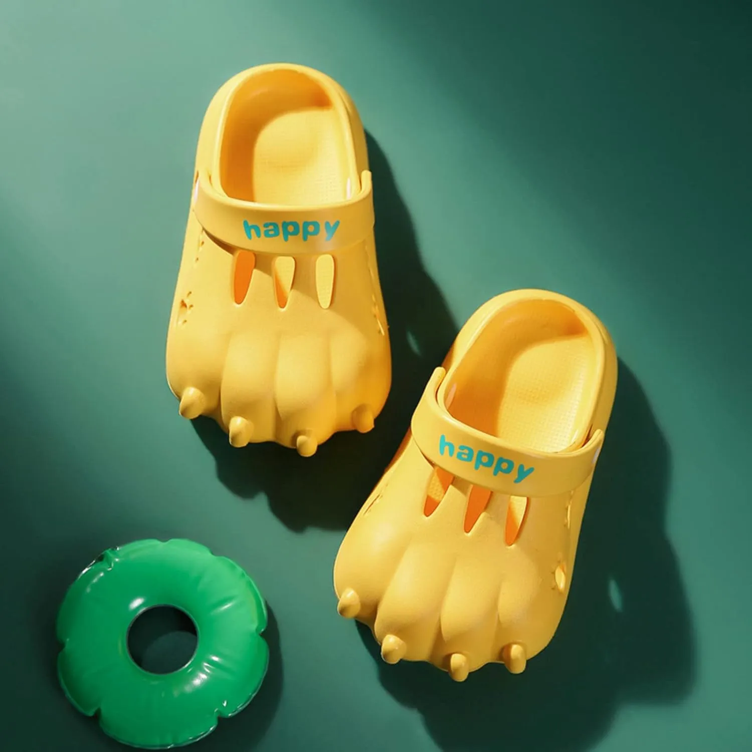 Boys Slippers Leather Kids Garden Beach Dinosaur Clogs Summer Cute Indoor Outdoor Shower Boy Wolf Slippers