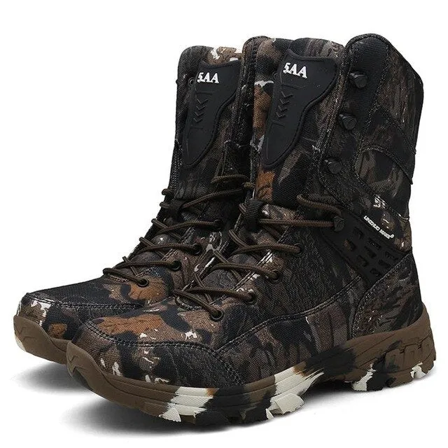 Camouflage Men Outdoor Hiking Shoes Army Desert Military Tactical Shoes Boots Fishing Anti-skid Spring Winter Hunting Shoes
