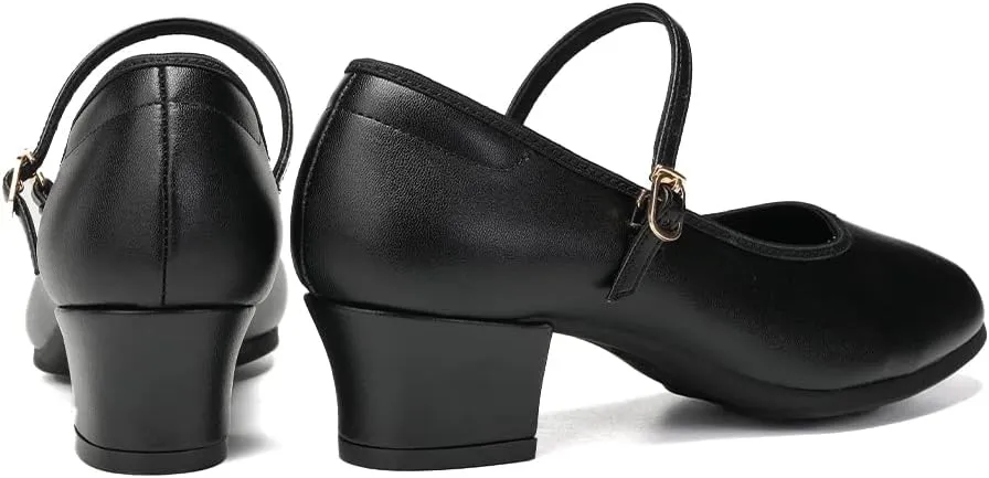Character Shoes for Women Dance Shoes Low Heel Salsa Ballroom Tango Latin Flamenco Performance with Arch Support Dance Heels