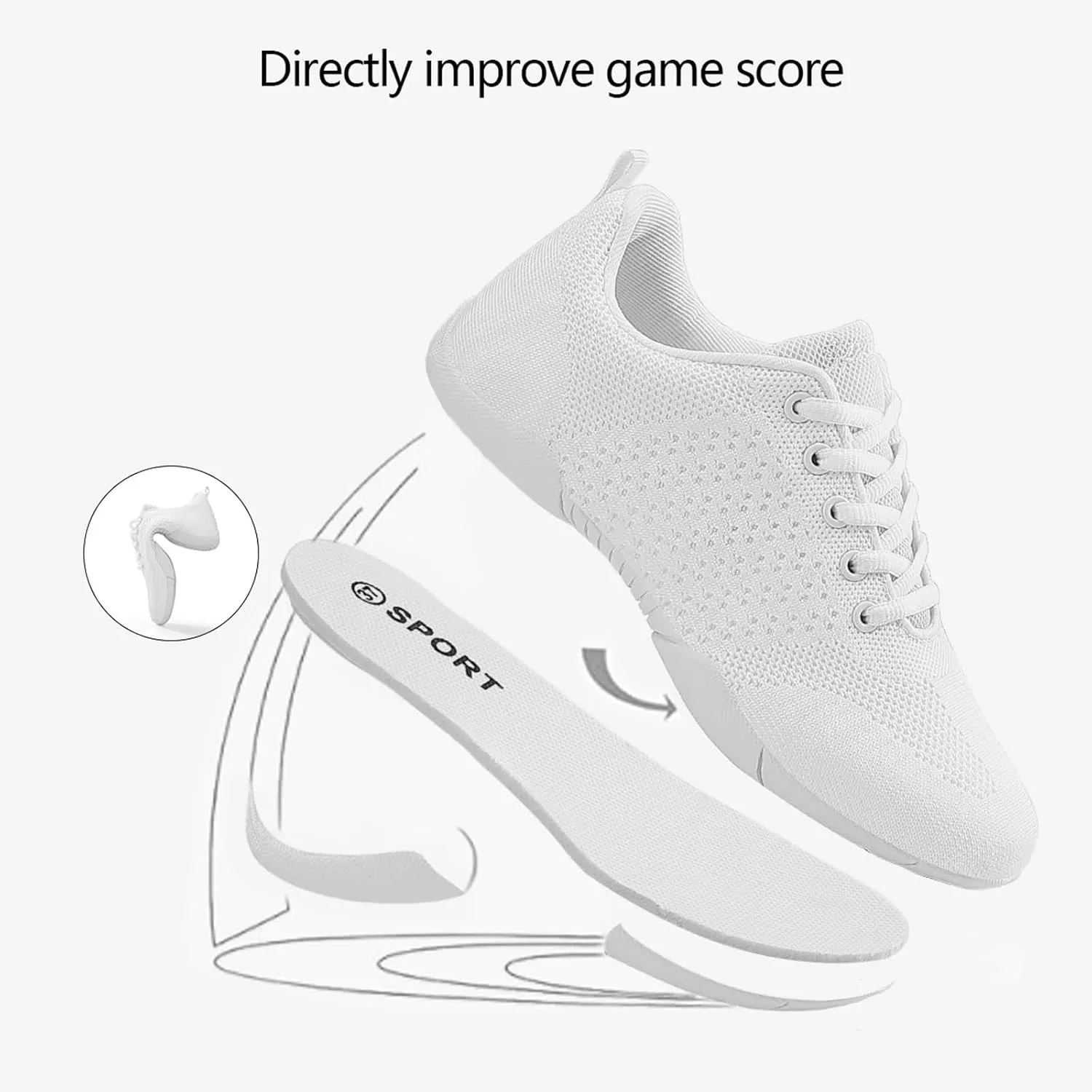 Cheer Shoes Girls Dance Sneakers Women Tennis Training Competition Tumbling Athletic Youth Hip Hop