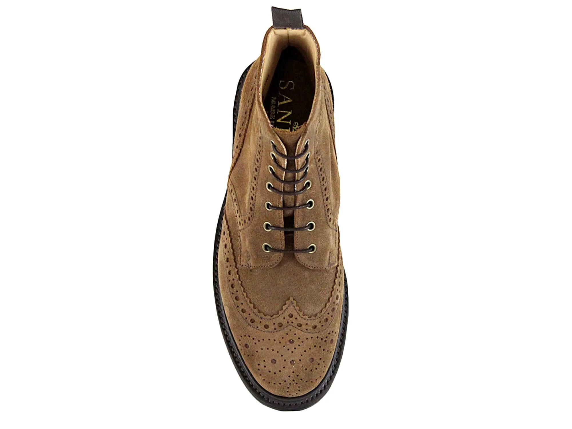CHELTENHAM Men's Snuff Waxed Suede Brogue Country Boot