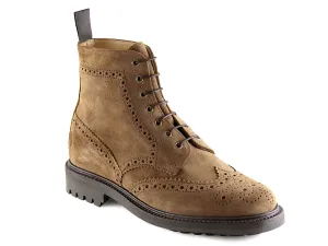 CHELTENHAM Men's Snuff Waxed Suede Brogue Country Boot