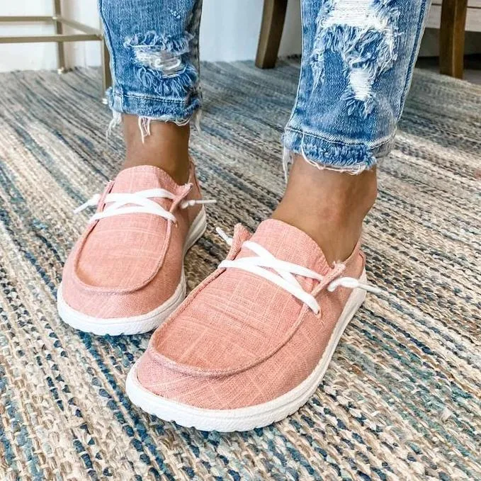 Chicvane Plus Size Casual Lace Up Flat Loafers