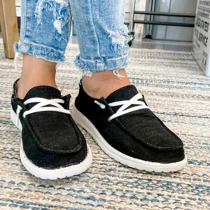 Chicvane Plus Size Casual Lace Up Flat Loafers