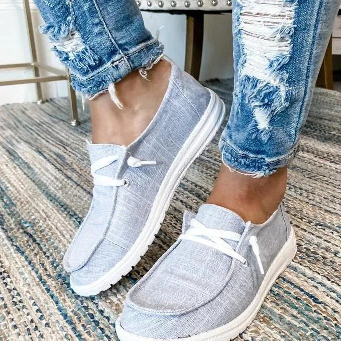 Chicvane Plus Size Casual Lace Up Flat Loafers