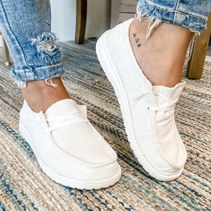 Chicvane Plus Size Casual Lace Up Flat Loafers
