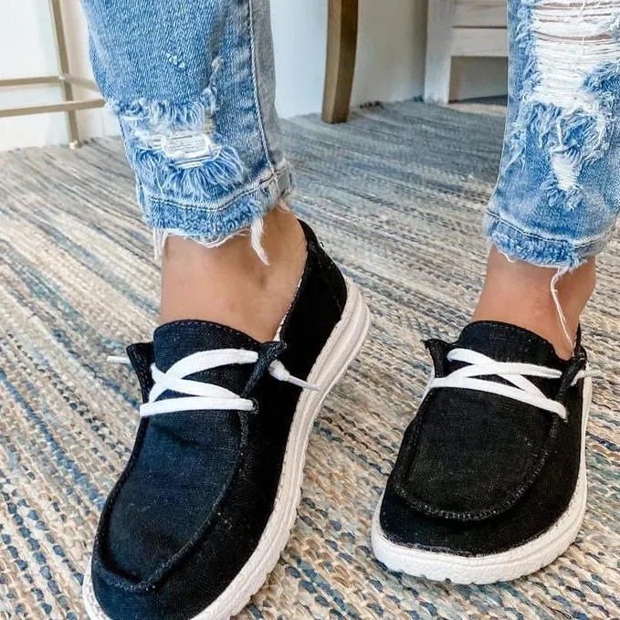 Chicvane Plus Size Casual Lace Up Flat Loafers