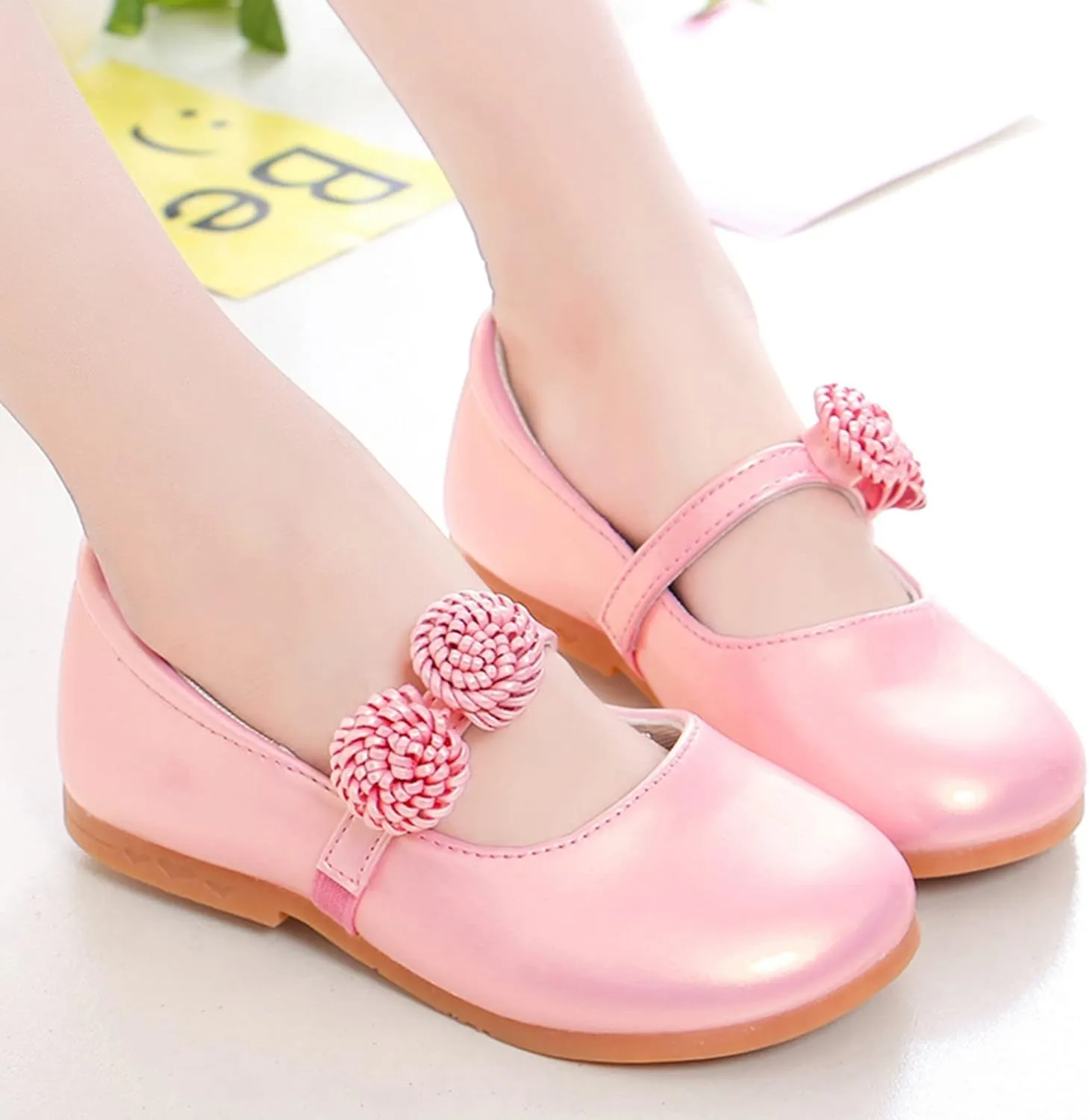 Children Loafers Leather Shoes Bowknot Girls Princess Shoes Single Shoes Performance Dress Shoes Kids Wide Shoes