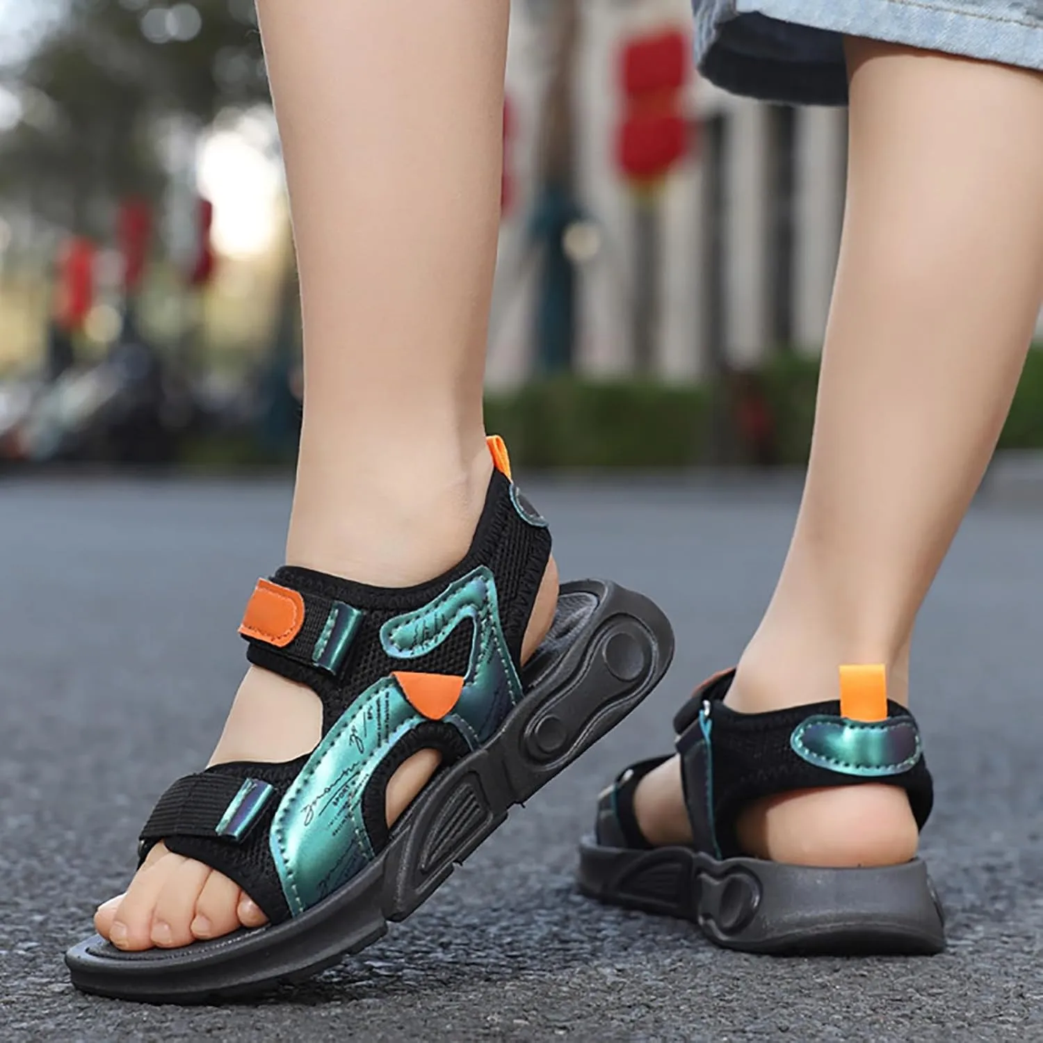 Childrens Boys Sport Sandals Outdoor Beach Pool Walking Water Wide Shoes Boys Girls Open Toe Non Slip Shoes Breathable