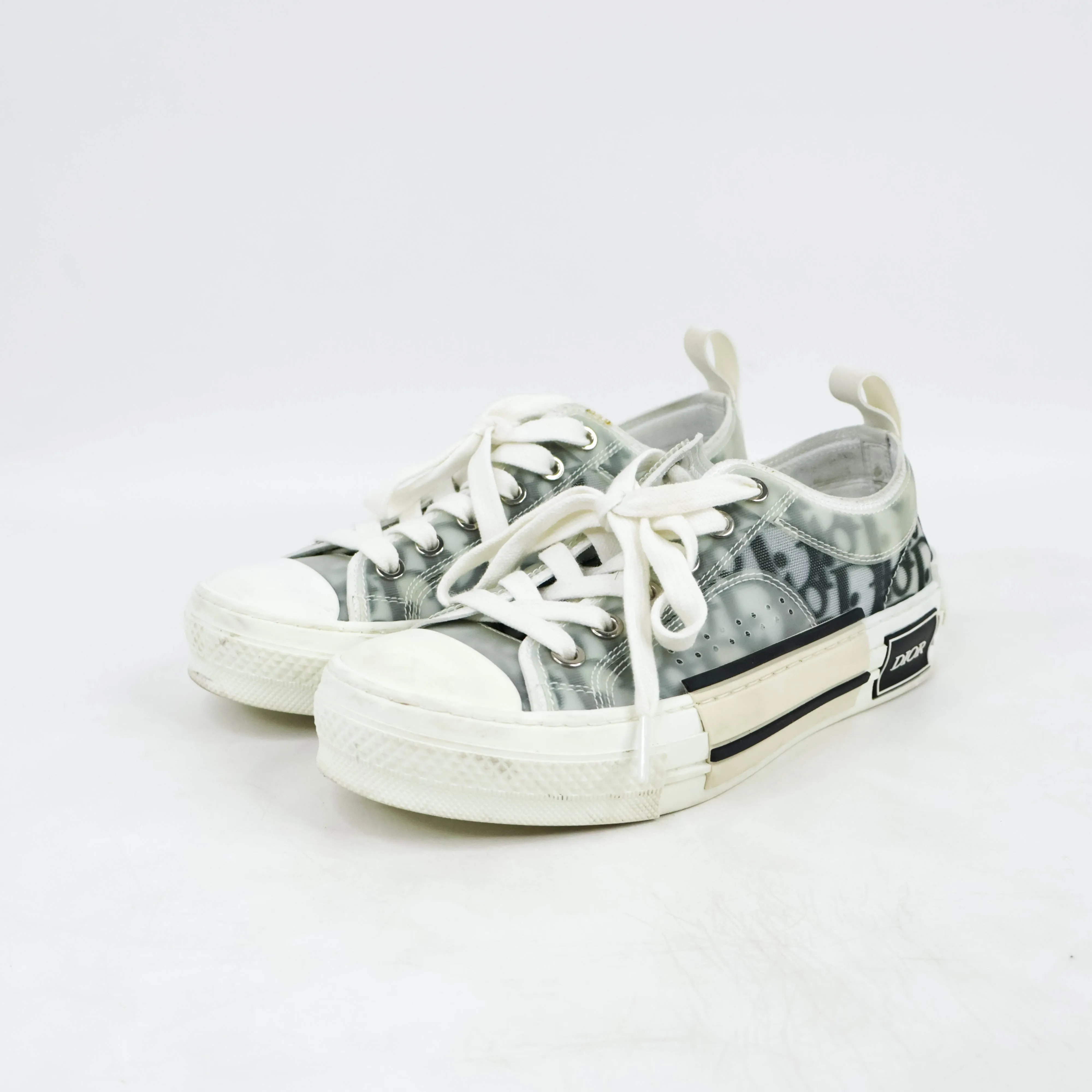 Christian Dior Low Top Sneakers White and Black Oblique 35