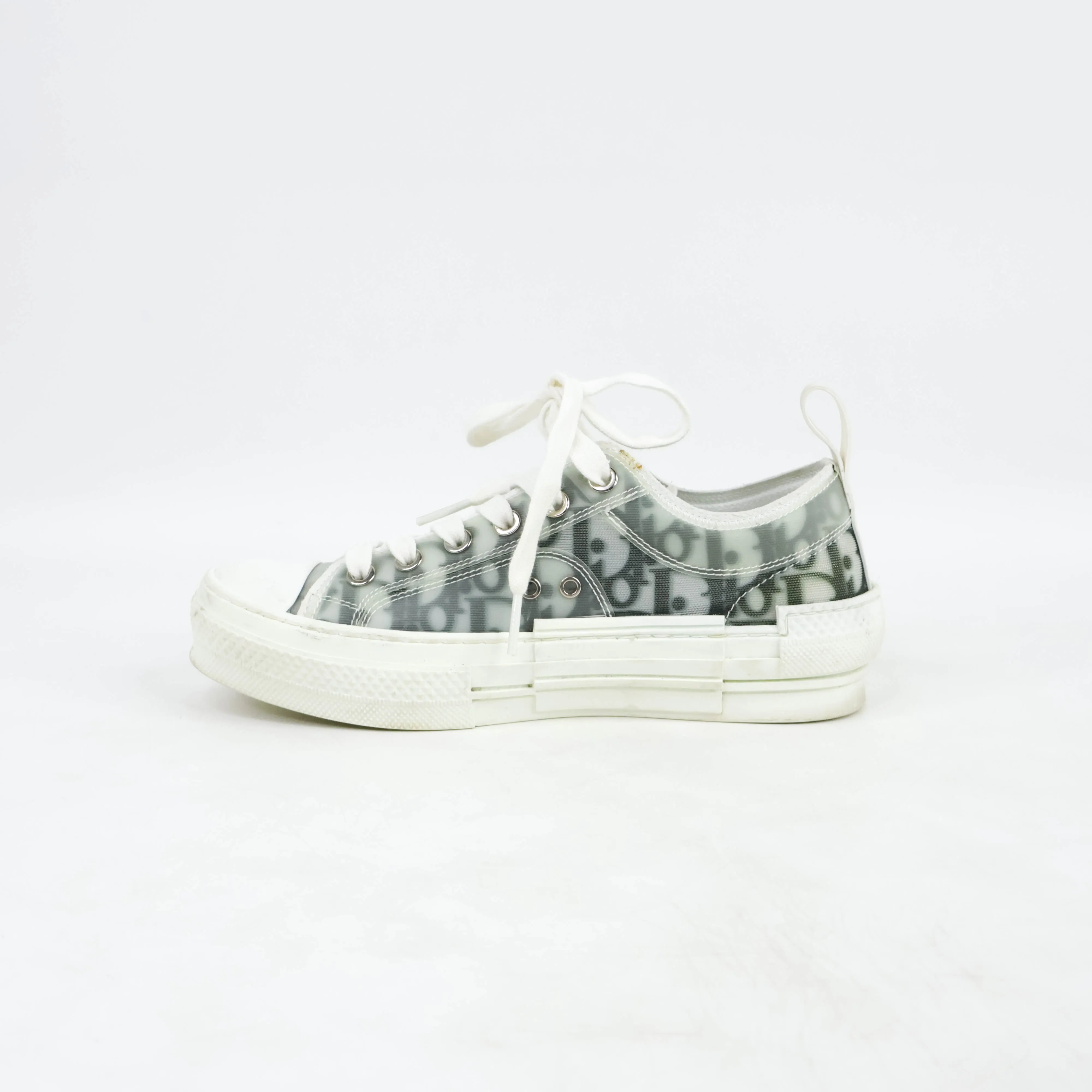 Christian Dior Low Top Sneakers White and Black Oblique 35