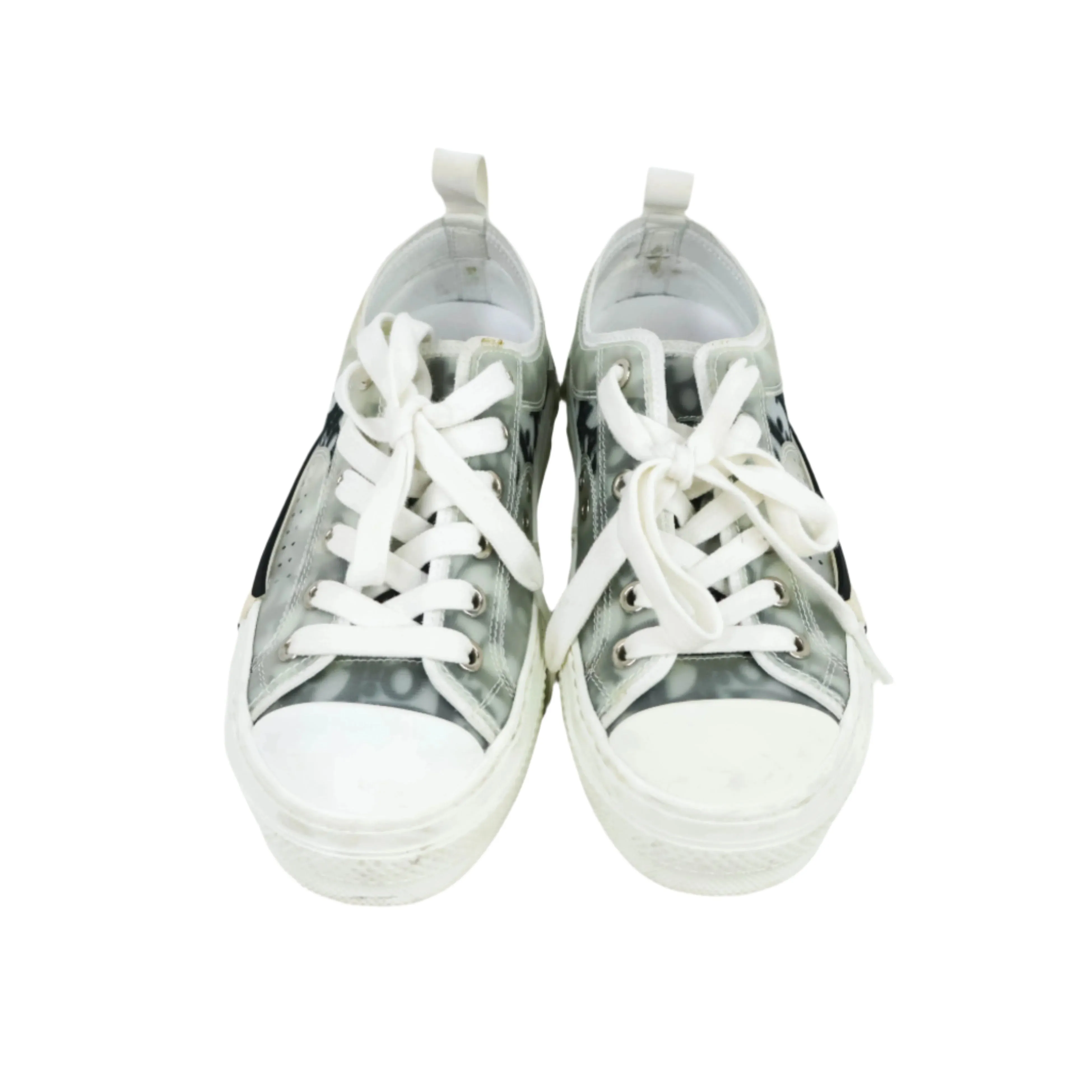 Christian Dior Low Top Sneakers White and Black Oblique 35