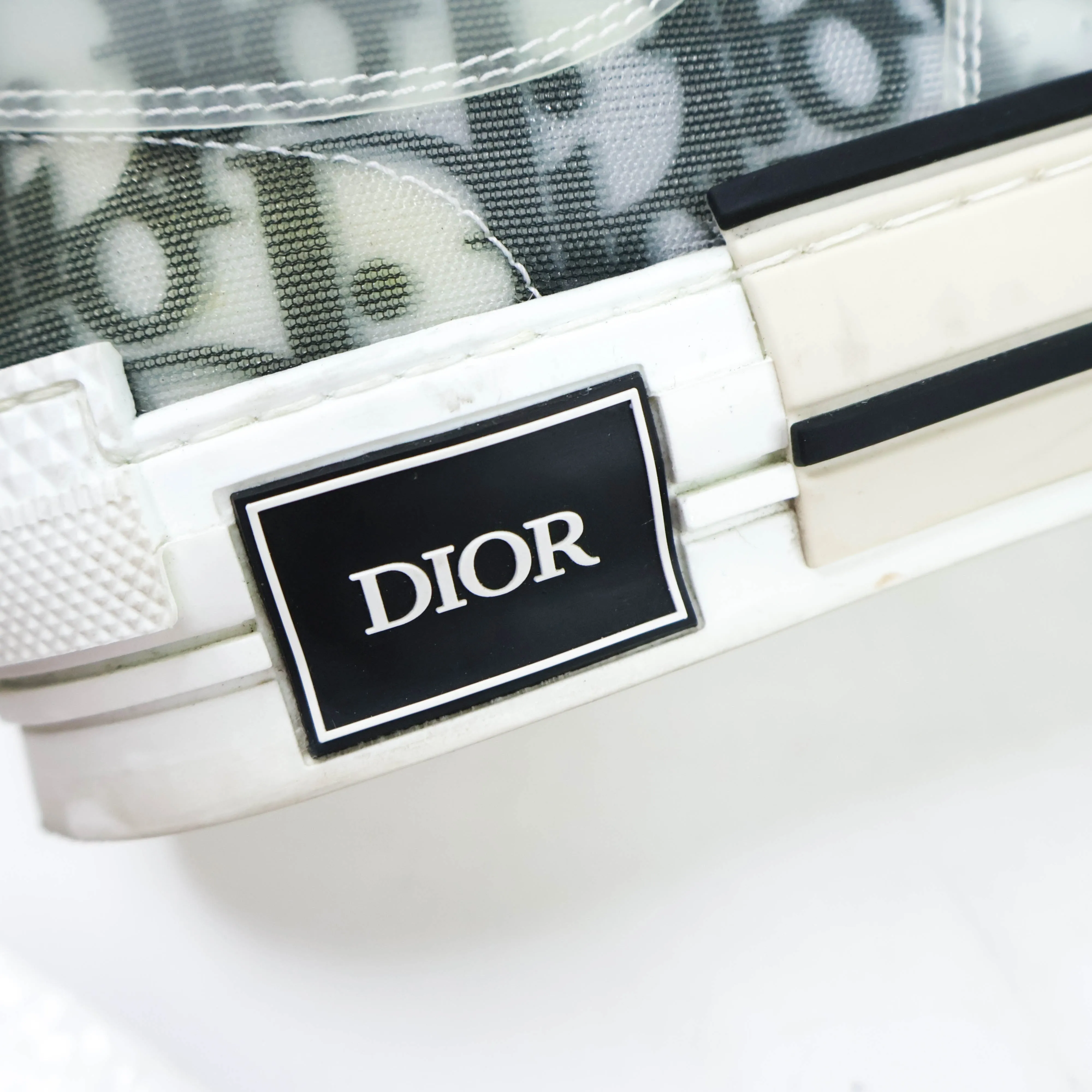Christian Dior Low Top Sneakers White and Black Oblique 35