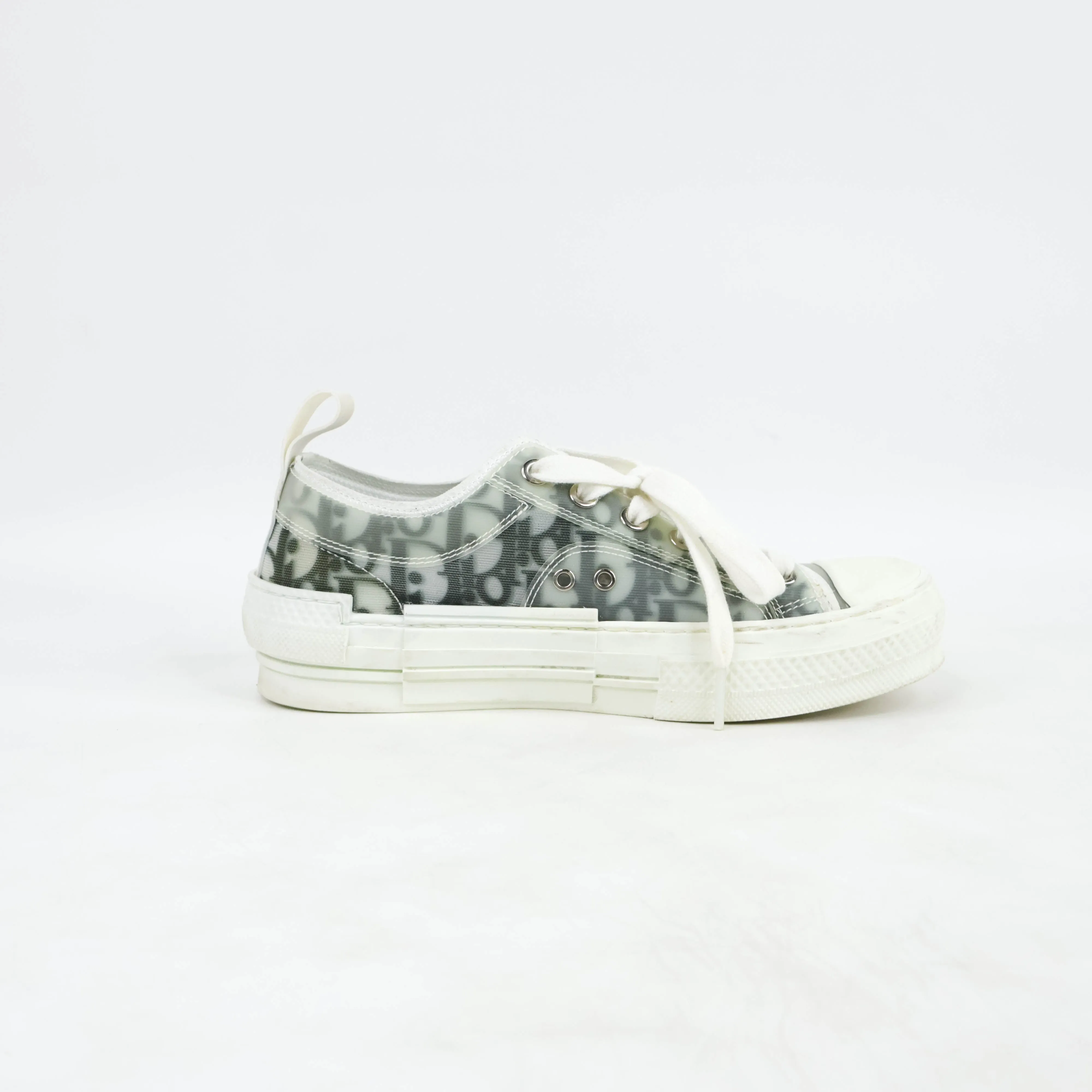 Christian Dior Low Top Sneakers White and Black Oblique 35