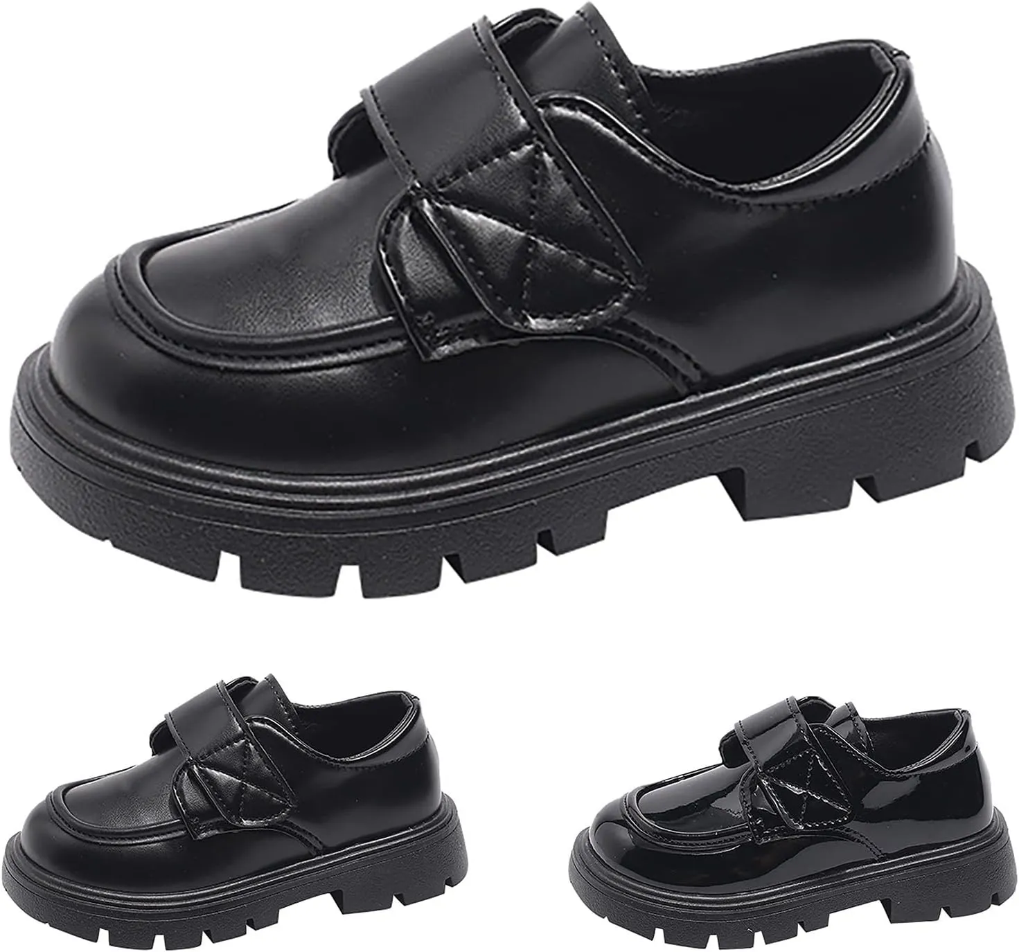 Chunky Loafers for Girl Toddler Dress Shoes Platform Heel Leather Flats Round Toe Girls School Uniform Slip On Shoes
