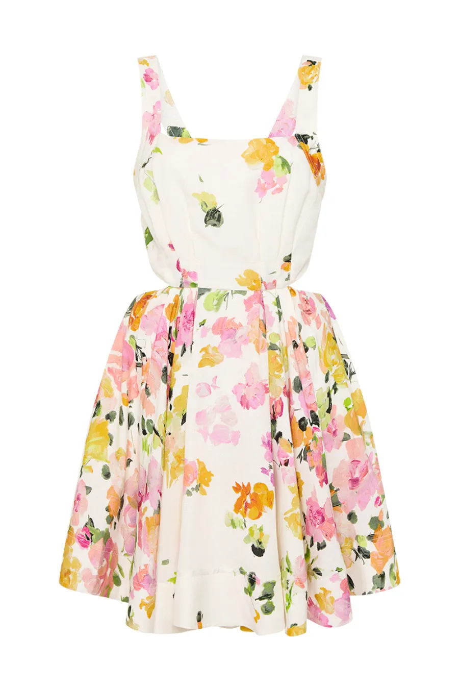 Clara Tie Back Mini Dress Scattered Floral
