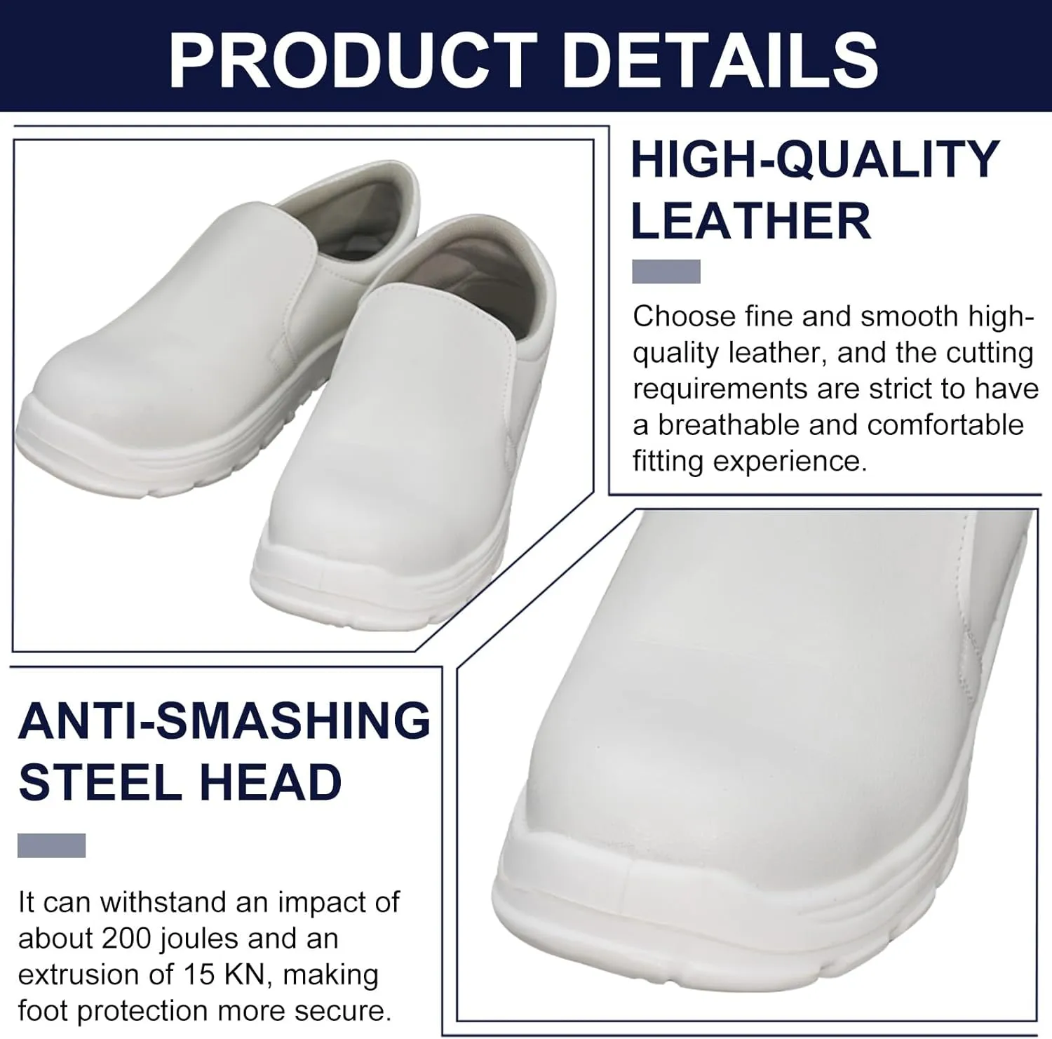 Cleanroom Shoes with Steel Toe, Anti-Static Safety ShoesWomens Shoes