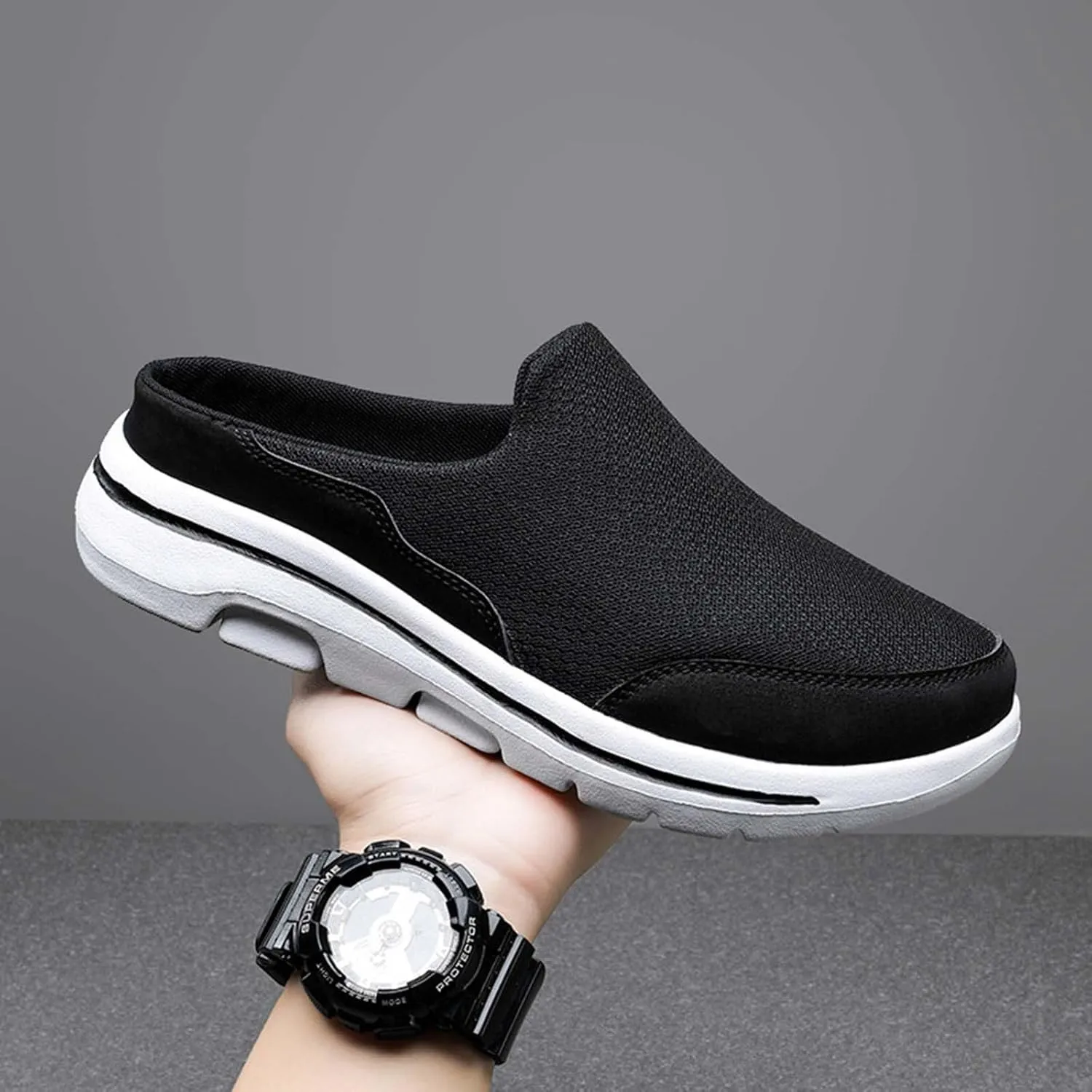 Comfortable and Breathable Flat Soled Slip On Mesh Heelless Casual Shoes for Men and Women Casual Skate Shoes