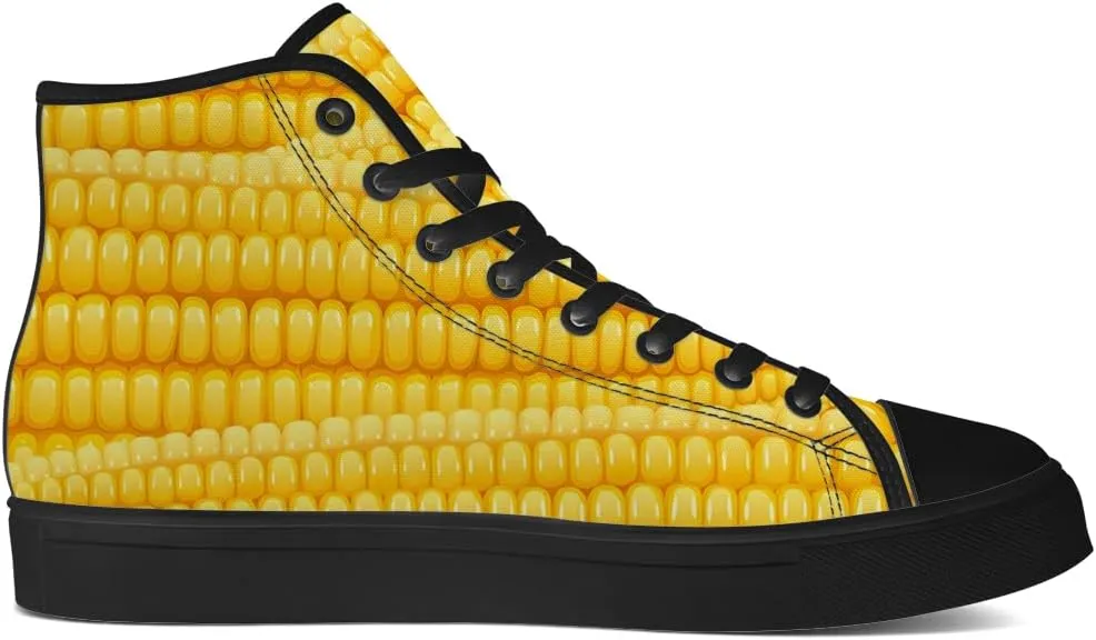 Corn Shoes High Top Canvas Sneakers Lace Up Casual Walking Shoes for Men Women