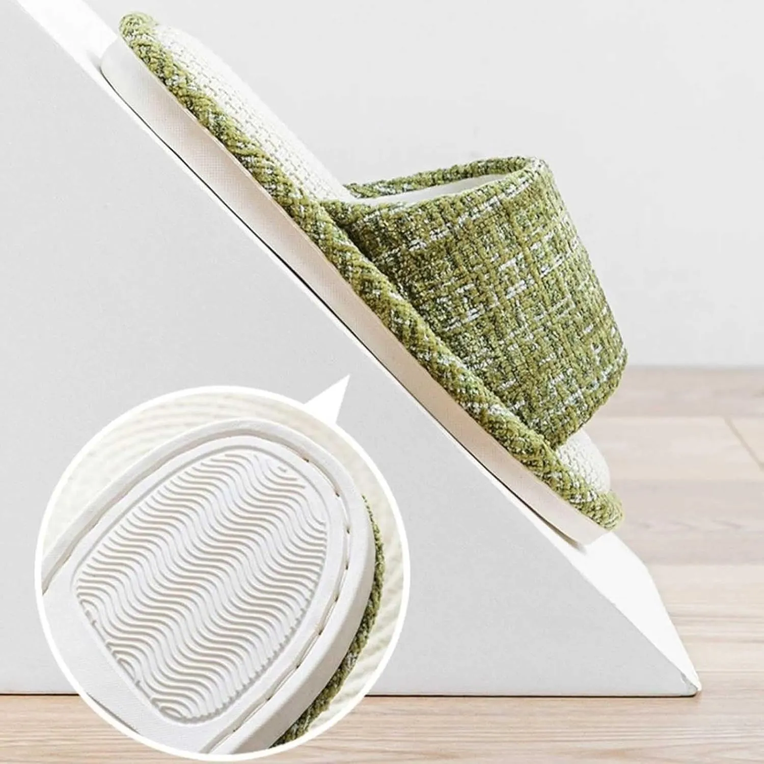 Couples Fashion Open Toe Cloth Mute Slippers Men's and Women's Linen Home Shoes Women Bed Slippers Size 11