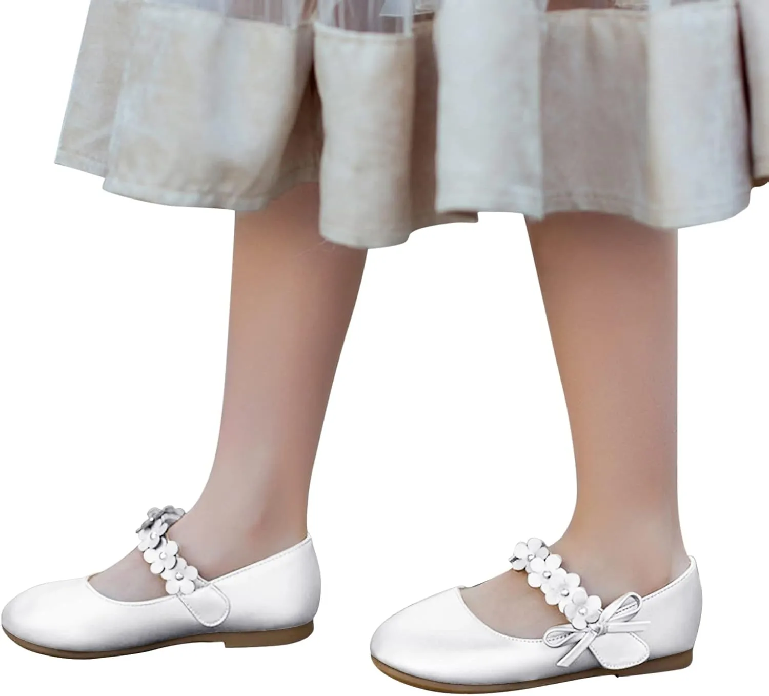 Dancing Girl Small Leather Loafers Single Shoes Children Flower Decoration Dance Performance Glittery Shoes