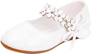 Dancing Girl Small Leather Loafers Single Shoes Children Flower Decoration Dance Performance Glittery Shoes