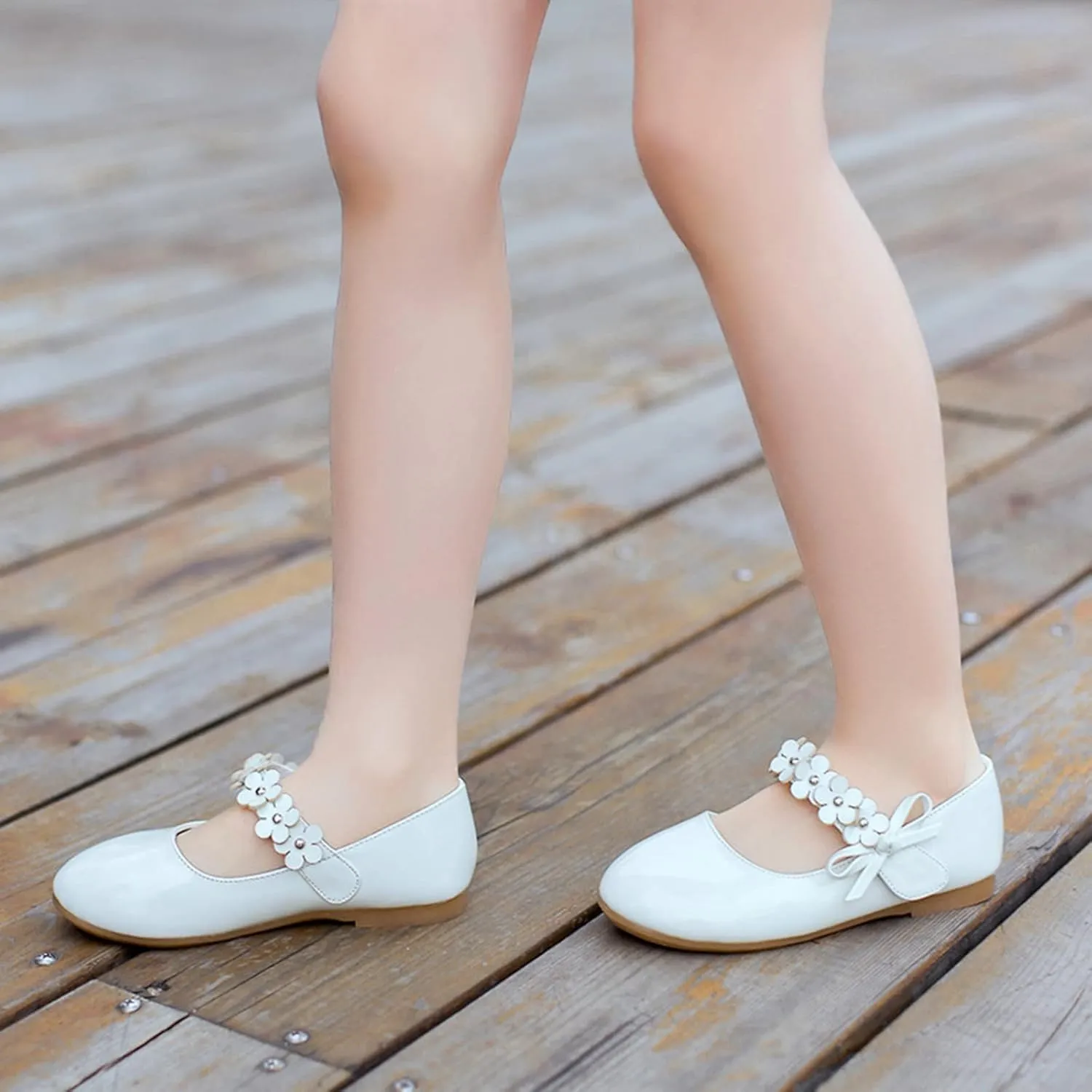 Dancing Girl Small Leather Loafers Single Shoes Children Flower Decoration Dance Performance Glittery Shoes