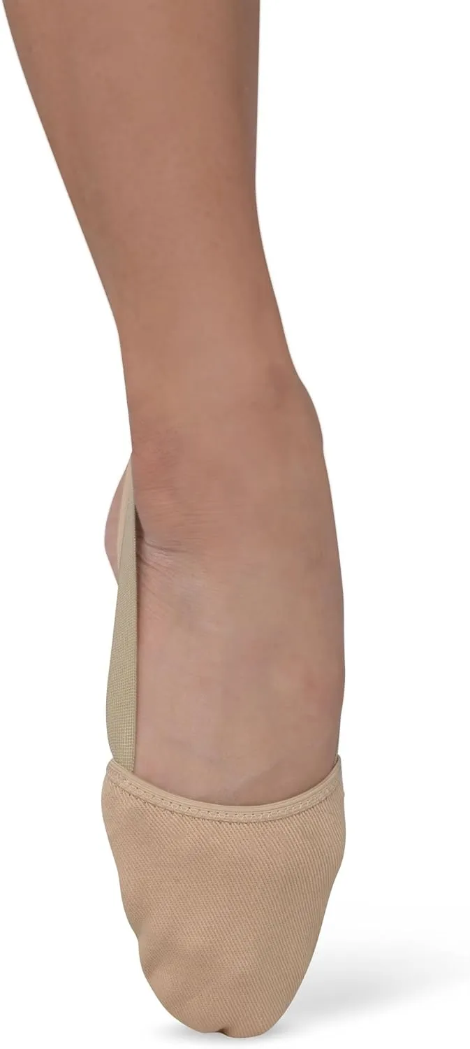 Danshuz Girl's Freedom Canvas Half Sole Pleated Toes Ballet Shoes - Tan, XS